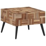 vidaXL Table basse gris 55x55x40 cm teck de récupération massif
