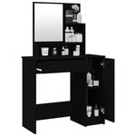 vidaXL Coiffeuse avec miroir noir 86 5x35x136 cm