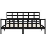 vidaXL Cadre de lit sans matelas noir 200x200 cm bois massif de pin