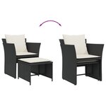 vidaXL Chaise de jardin avec tabouret noir résine tressée
