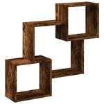 vidaXL Armoire murale 78x18x71 cm chêne fumé d'ingénierie
