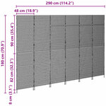 vidaXL Paravent 6 Panneaux Pliable Beige 294x180 cm Poly Rattan