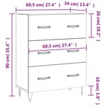 vidaXL Buffet blanc 69 5x34x90 cm bois d'ingénierie