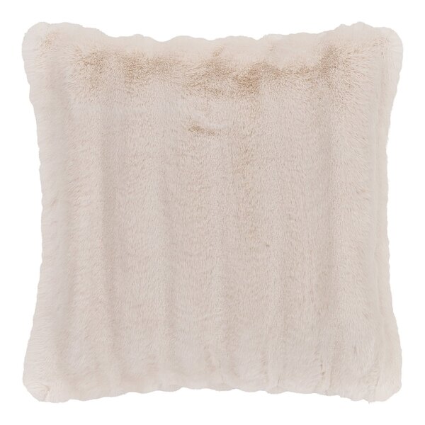 Coussin fourrure artificielle blanc 45 x 45 cm