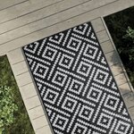 vidaXL Tapis d'extérieur Blanc et noir 80x150 cm PP