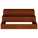 vidaXL Cache-pot de jardin Rouillé 90 x 90 x 35 cm Acier patiné