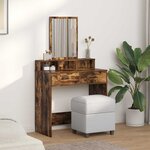vidaXL Coiffeuse Chêne fumé 79 x 41 x 140 cm Bois d'ingénierie