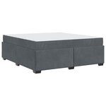 vidaXL Cadre de lit avec matelas Gris foncé 180 x 200 cm Velours