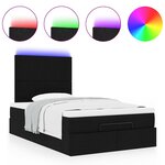 vidaXL Cadre de lit ottoman avec matelas noir 120x200cm tissu