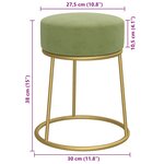 vidaXL Tabouret rond Vert moutarde Velours