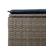 vidaXL Tabouret de jardin avec coussin gris 55x55x37 cm résine tressée