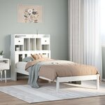vidaXL Lit bibliothèque sans matelas blanc 90x200cm bois de pin massif