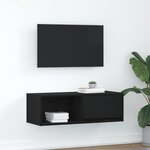 vidaXL Meuble TV chêne noir 80x31x25 5 cm bois d'ingénierie