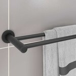 vidaXL Porte-serviettes Noir 61 x 14.5 x 5 cm Acier inoxydable