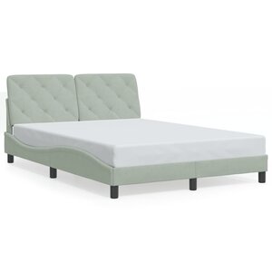 vidaXL Cadre de lit sans matelas gris clair 140x200 cm velours
