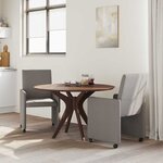 vidaXL Chaises de Salle à Manger avec Roues 2 Pièces Taupe tissu