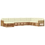 vidaXL Ensemble de canapés d'extérieur 8 pc Naturel et Crème