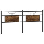 vidaXL Tête de lit chêne fumé 160 cm bois d'ingénierie et acier