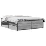 vidaXL Cadre de lit sans matelas sonoma gris 135x190 cm