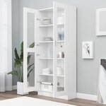 vidaXL Armoire à vitrine Blanc 82 5x30 5x185 cm Bois d'ingénierie