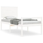 vidaXL Lit pour personne âgée sans matelas blanc bois massif