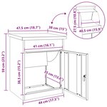 vidaXL Boîte de dépôt de colis Rouillé 47 5 x 38 x 59 cm Acier patiné