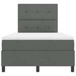 vidaXL Lit à ressorts avec matelas et lumière LED en gris foncé  120 x 190 cm  tissu