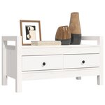 vidaXL Banc d'entrée Blanc 80x40x43 cm Bois de pin massif