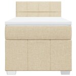vidaXL Sommier à lattes de lit et matelas Crème 90x190 cm Tissu