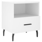 vidaXL Tables de chevet 2 Pièces blanc 40x35x47 5 cm bois d’ingénierie