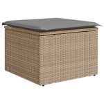 vidaXL Salon de jardin avec coussins 7 Pièces beige résine tressée