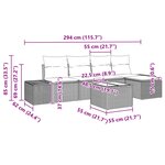 vidaXL Ensemble de canapé de jardin 6 Pièces Marron polyrotin