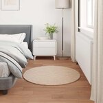 vidaXL Tapis en Fourrure Synthétique de Lapin Olite Taupe Ø 100 cm