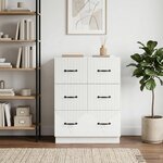 vidaXL Armoire à tiroirs Blanc 66 x 34 5 x 87 cm Bois d'ingénierie
