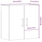 vidaXL Armoire murale chêne artisanal 60x31x60 cm bois d'ingénierie