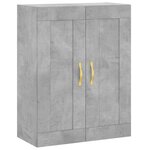 vidaXL Buffet haut Gris béton 69 5x34x180 cm Bois d'ingénierie