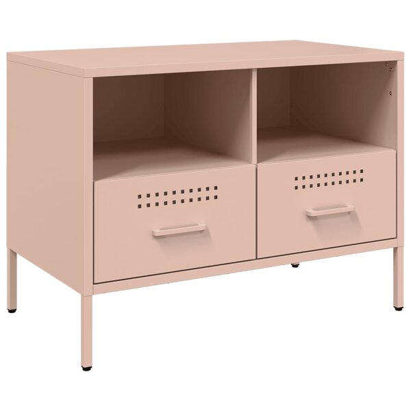 vidaXL Meuble TV rose 68x39x50 5 cm acier