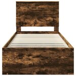 vidaXL Cadre de lit avec tiroir Chêne fumé 100 x 200 cm Pin massif