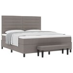 vidaXL Lit à ressorts avec matelas Taupe 180 x 200 cm tissu