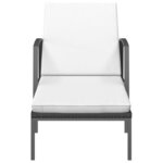 vidaXL Chaise longue de jardin avec coussin résine tressée noir