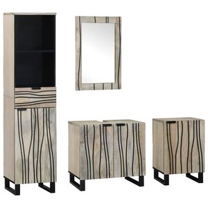 vidaXL Ensemble de mobilier de salle de bain 4 Pièces Brun Noyé