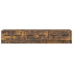 vidaXL Meuble TV 147 x 34 5 x 27 cm Chêne fumé Bois d'ingénierie