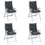 vidaXL Coussins de chaise à dossier bas lot de 4 anthracite