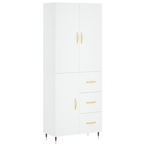 vidaXL Buffet haut Blanc 69 5x34x180 cm Bois d'ingénierie