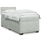 vidaXL Sommier à lattes de lit et matelas Gris clair 100x200cm Velours