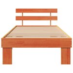 vidaXL Cadre de lit avec tête de lit Brun cire 90 x 190 cm Pin massif