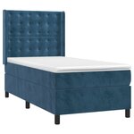 vidaXL Sommier à lattes de lit matelas et LED Bleu foncé 100x200 cm