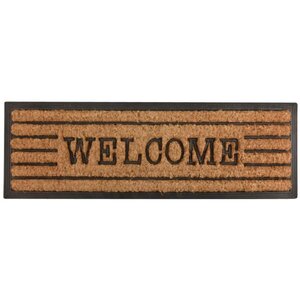 Tapis en fibres de coco inscription welcome