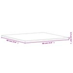 vidaXL Dessus de table 60x60x1 5 cm carré bois massif de hêtre