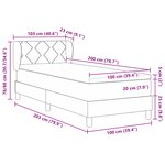 Lit à ressorts vidaXL avec matelas - Gris clair  100x200 cm  Tissu